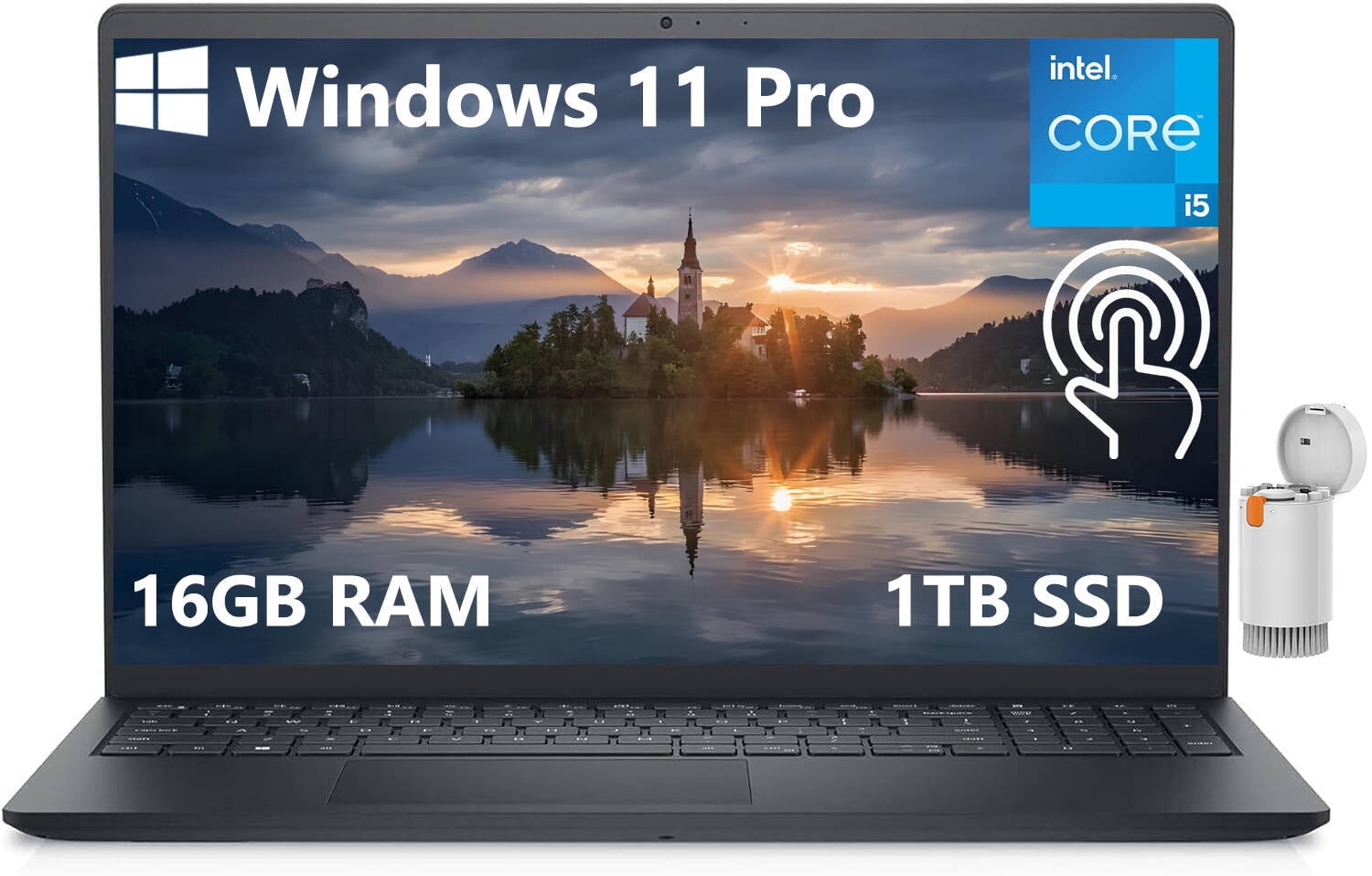 Dell Inspiron 3520 Touchscren Laptop, 15.6" FHD Business Computer, 16GB RAM, 1TB SSD, Intel Core i5-1235U, Wi-Fi 6, Windows 11 Pro, SD Card Reader, Bluetooth, Intel UHD Graphics