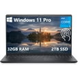 thumbnail image 1 of Dell Inspiron 3520 Touchscren Laptop, 15.6" FHD Business Computer, 32GB RAM, 2TB SSD, Intel Core i5-1235U, Wi-Fi 6, Windows 11 Pro, SD Card Reader, Bluetooth, Intel UHD Graphics, 1 of 8