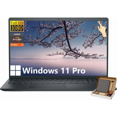 Dell Inspiron 3535 Touchscreen Laptop - AMD Ryzen 7-7730U • 64GB • 2TB SSD • 15.6" FHD (1920 x 1080) LED Backlight Display • Windows 11 Pro