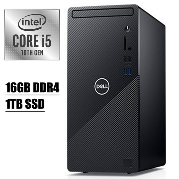 Dell Inspiron 3880 3000 2020 Premium Desktop Computer I 10th Gen Intel Hexa-Core i5-10400 up to 4.30 GHz I 16GB DDR4 1TB SSD I With Mouse and Keyboard WiFi Win 10