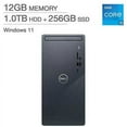 thumbnail image 1 of Dell Inspiron 3910 Desktop, Core i5, 12GB, 256GB SSD, DVD, Black, 1 of 3