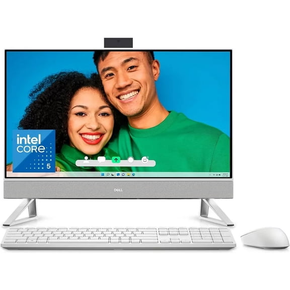 Dell Inspiron 7730 All in One Desktop - 27-inch FHD (1920 x 1080) Display, Intel Core 5-120U, 16GB DDR4 RAM, 512GB SSD, Intel Graphics, Windows 11 Home, Onsite Service - White