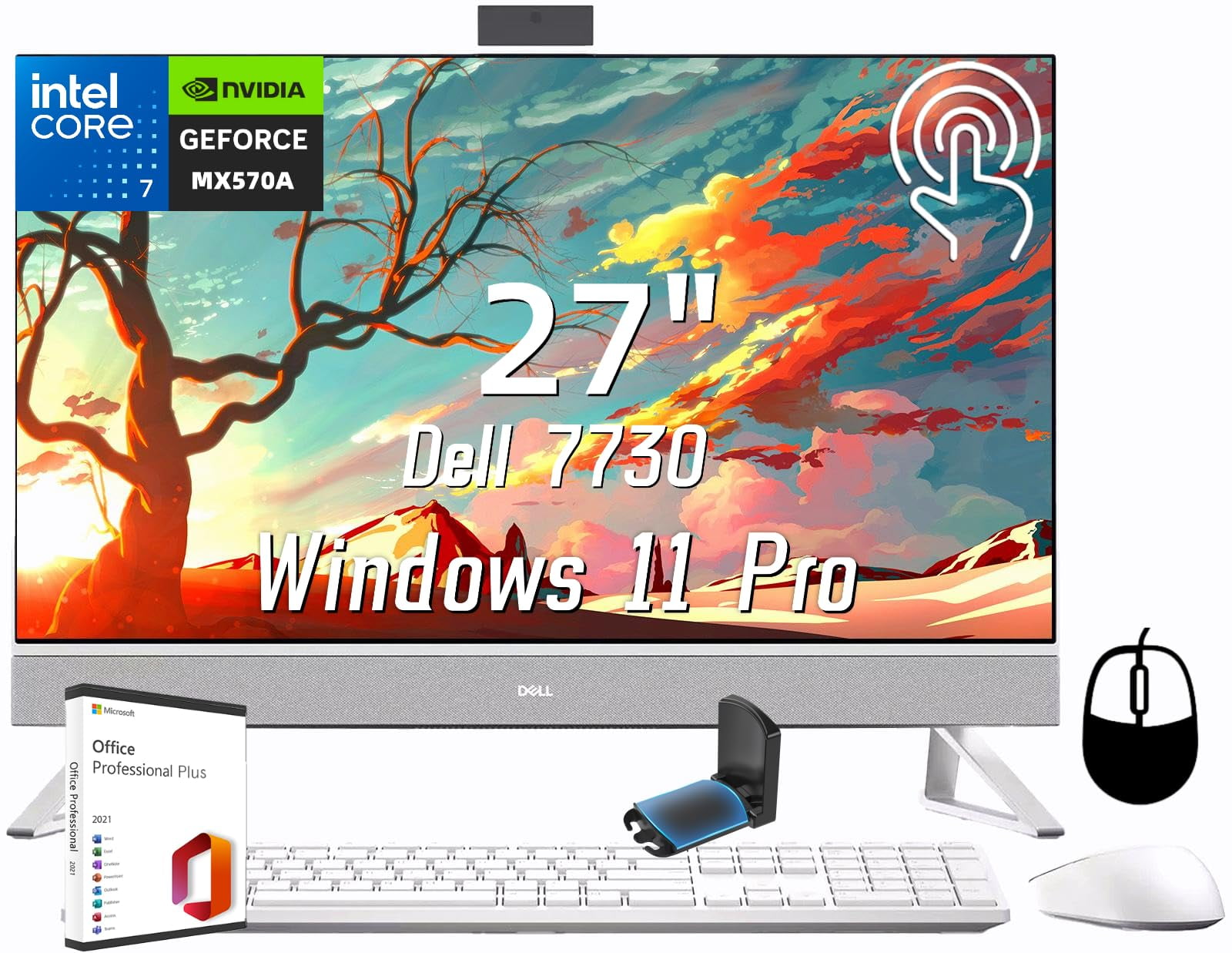 Dell Inspiron 7730 All in One Desktop PC, 27" Touch Screen, Core 7-150U ...