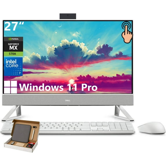 Dell Inspiron All in One Desktop PC, 27 Inch FHD Touch Screen, Intel Core 7-150U, NVIDIA GeForce MX570A, 64GB RAM, 4TB SSD, Windows 11 Pro