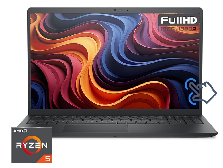Dell Inspiron Laptop 15.6" FHD Touchscreen AMD Ryzen 5 7530U (Beat i5-1335U) AMD Radeon Graphics 16GB RAM 512GB SSD HDMI USB-C Wi-Fi BT Webcam Stereo Speakers Windows 11 Home Black | Vertical Mouse