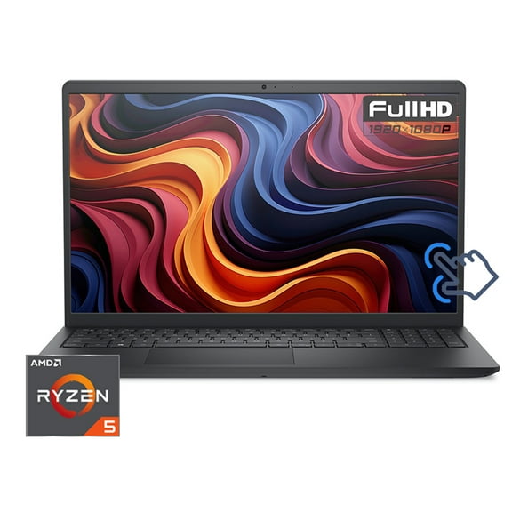 Dell Inspiron Laptop 15.6" FHD Touchscreen AMD Ryzen 5 7530U (Beat i5-1335U) AMD Radeon Graphics 8GB RAM 512GB SSD HDMI USB-C Wi-Fi BT Webcam Stereo Speakers Windows 11 Home Black | Vertical Mouse