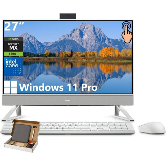 Dell Inspiron All in One Desktop Computer, 27" FHD Touchscreen Display, Intel 10-Core 7 150U, NVIDIA GeForce MX570A, 64GB RAM, 4TB SSD, Windows 11 Pro