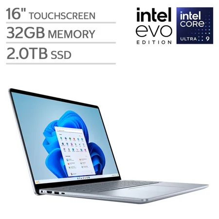 Dell - Inspiron Plus 16" (1920x1200) Touch Screen Laptop, Intel Core Ultra 7-155H, 32GB RAM, 1TB SSD, Intel Arc, Win 11 Home - Blue
