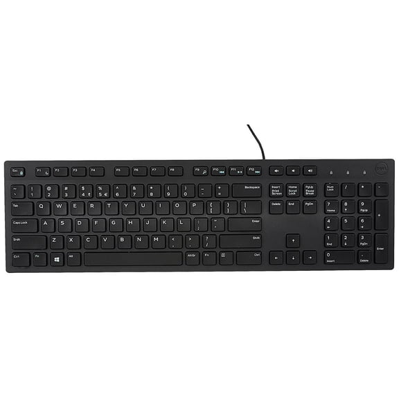 Dell KB216-BK-US Dell KB216 Keyboard - Cable Connectivity - USB Interface - English (US) - Play, Pause, Rewind, Fast-forward, Volume Control Hot Key(s) - QWERTY Keys Layout - Black