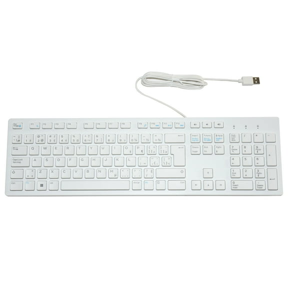 Dell KB216 USB Wired Keyboard with Multi-Language Legends, White New