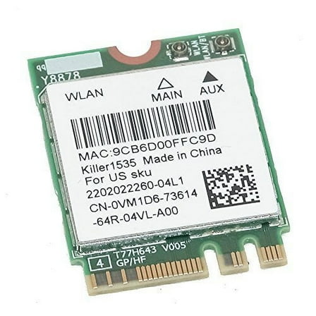 Dell Killer Intel Wireless-AC N1535 WiFi Card Bluetooth 4.1 VM1D6 0VM1D6