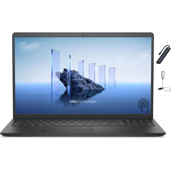 Dell LDC15250 15.6'' FHD Touchscreen Laptop, Intel Core i7-1355U Processor, 16GB DDR4 RAM, 1TB SSD, Intel UHD Graphics, Copilot AI, Windows 11 Home in S Mode, Carbon Black with Mazepoly Accessories