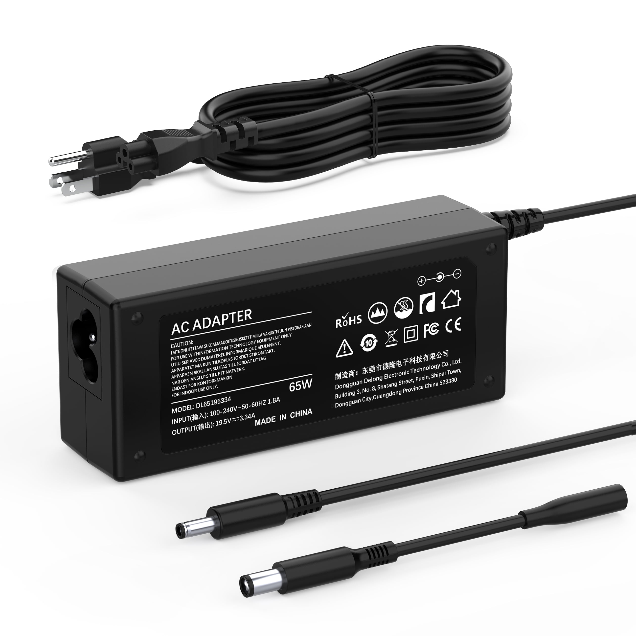 Charger for Dell Laptop Charger, Portable, 65W, 45W, for All Dell Inspiron,  Latitude, Vostro Round Power Connector, (Safety Certified by UL)