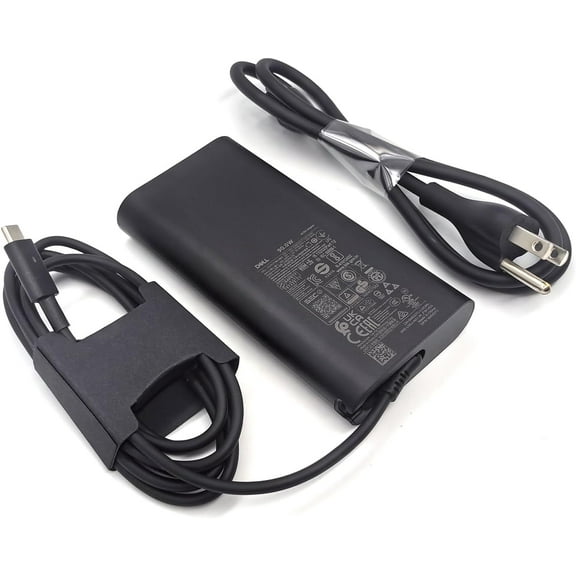 Dell Laptop Charger 90W Watt USB Type C GAN, Latitude 5500 5501 5511 5520 5521 5530 5531 7520 7530 AC Adapter, Black, LA90PM170