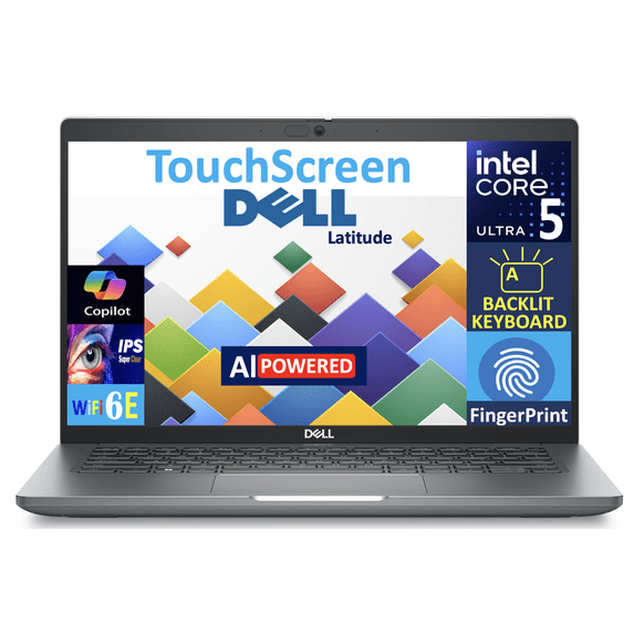 Dell Latitude 5450 AI Powered Laptop 14.0in Touchscreen IPS FHD Display (Intel Ultra 5-135U, 16GB DDR5, 1TB M.2 PCIe SSD, Intel Graphics, Backlit KB, Fingerprint, 2 Thunderbolt 4, Win 11 Home)