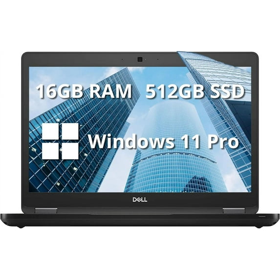Restored Dell Latitude 5490 14" FHD Business Laptop, Intel i5-8350U Quad Processor, 16GB RAM, 512GB PCIe SSD, Intel UHD Graphics, Backlit Keyboard, HD Webcam, Windows 11 Pro, Black (Refurbished)