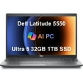 thumbnail image 1 of Dell Latitude 5550 Business Laptop (15.6" FHD Anti-Glare, Intel 12-Core Ultra 5 125U (Beat i7-1355U), 32GB DDR5 RAM, 1TB SSD) Backlit, FHD RGB Webcam, Thunderbolt 4, Ethernet, Win 11 Pro, 2025 AI PC, 1 of 1