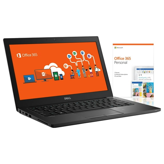 Dell Latitude 7280 Used Laptop, 39. GHz Intel Core i7 7th Gen, 16GB RAM, 256GB SSD, Webcam, WiFi, Bluetooth, Windows 10 Pro, Office 365 (Used-like New)