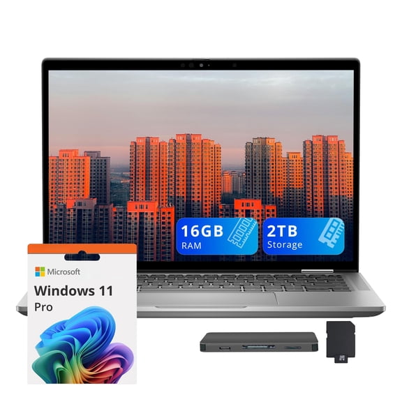 Dell Latitude 7450 Ultra Lightweight 14" FHD+ Business Laptop, Intel Ultra 7 165H, Intel Xe LPG Graphics, 16GB RAM, 2TB Storage (1TB SSD+1TB Docking Station), Backlit Keyboard, Win 11 Pro, Gray