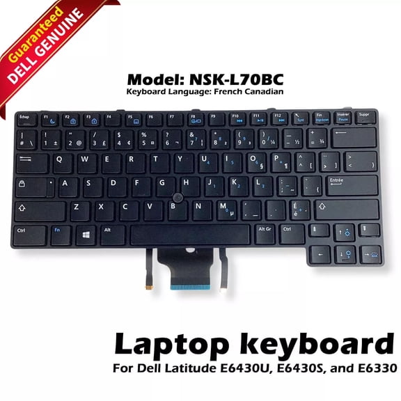 Pre-Owned Dell Latitude E5400 NSK-L70BC French Canadian Laptop Keyboard CR07W