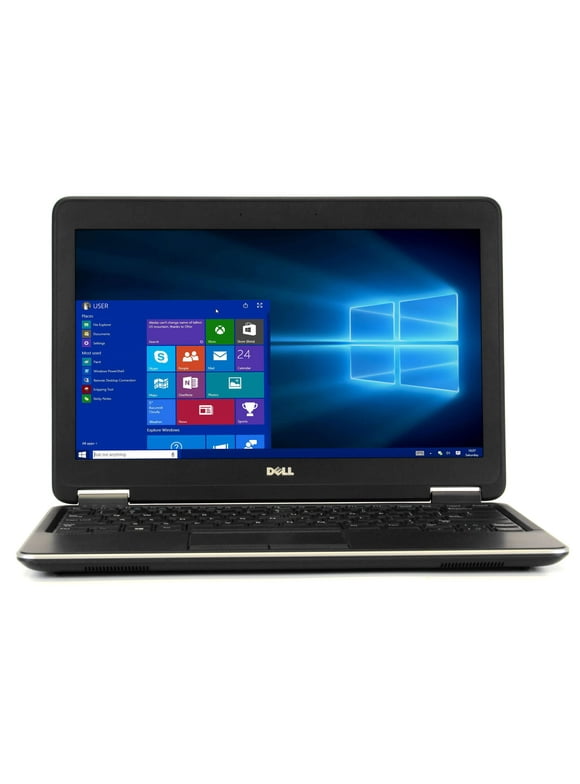 Dell Latitude E7240 12" Laptop, Intel Core i5, 4GB RAM, 240GB SSD, Windows 10 Professional, Black