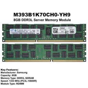 Dell M393B1K70CH0-YH9 8GB DDR3-1333 PC3L-10600R 2Rx4 1.35V ECC Registered Server Memory P9RN2