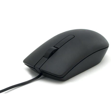Dell MS116T USB Wired Optical Scroll Wheel Mouse - Black
