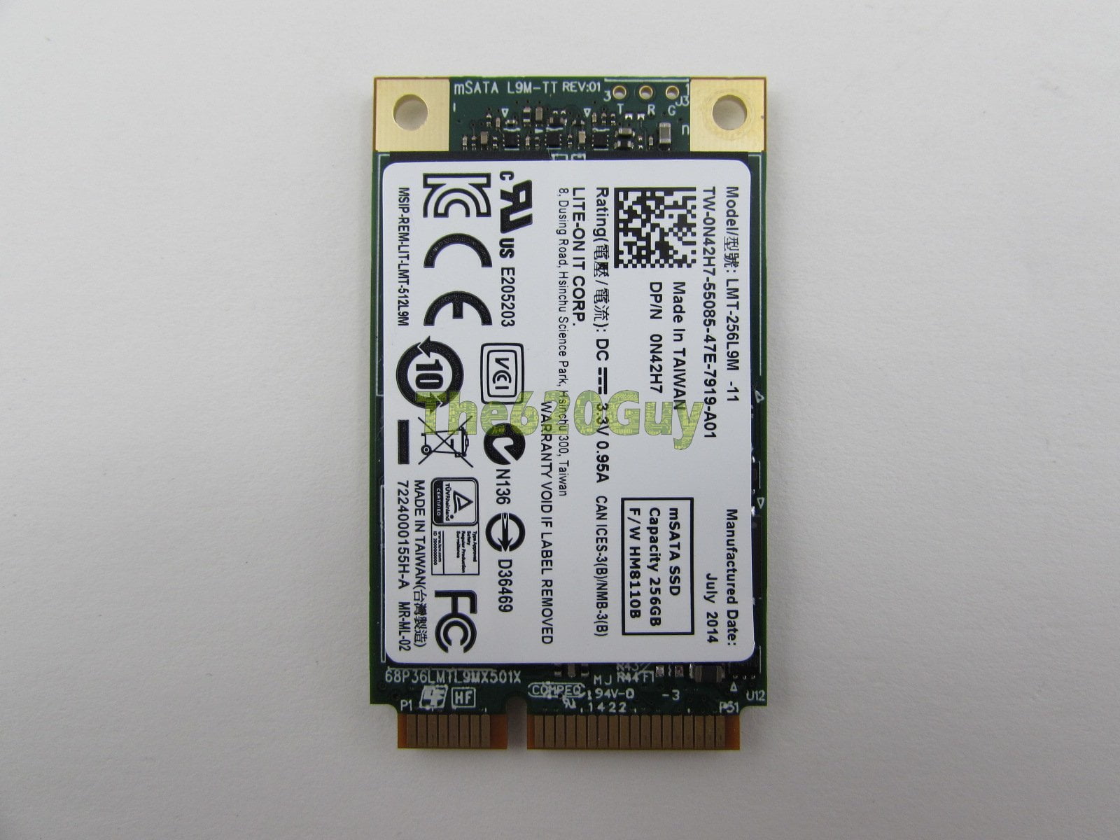 Dell N42H7 0N42H7 256GB Mini-PCIe Mini SATA Solid State SSD Lite-On LMT-256L9M