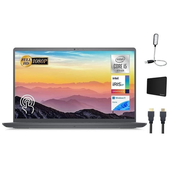 Dell Newest Inspiron Laptop, 15.6" FHD IPS Touchscreen, Intel Core i5-1155G7(Beats i7-1065G7) Processor, 64GB RAM, 4TB SSD, Wi-Fi, Bluetooth, Windows 11 Home, Carbon Black + Mazepoly Accessories
