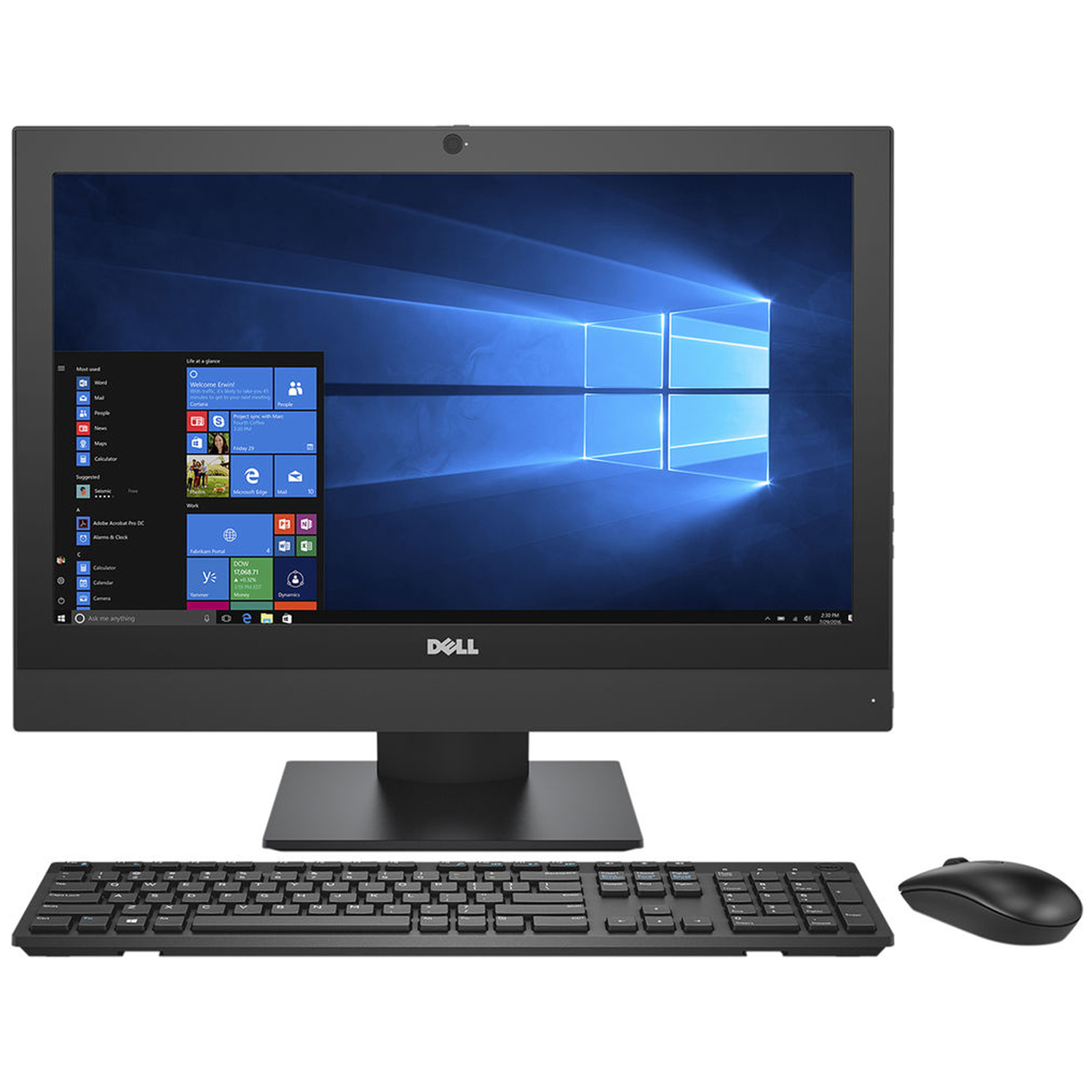 Dell Opt 5250 All In One Computer 21.5" HD Display, Intel Core i5-7500 7th Gen Processor, 16GB Memory, 256GB SSD, Windows 10 Home, HDMI, Displayport, Black, 1 Year Warranty (Used, Like New) - image 1 of 6