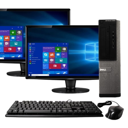 Dell OptiPlex 3010 Desktop Computer PC, 3.20 GHz Intel i5 Quad Core Gen 3, 16GB DDR3 RAM, 1TB SATA Hard Drive, Windows 10 Home 64 bit, Dual (2) 22â€ Screens Screen