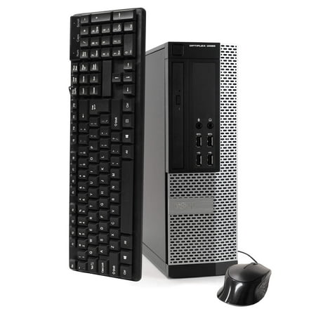 Dell OptiPlex 3020 Desktop Computer, Intel Core i5, 8GB RAM, 1TB HD, DVD-ROM, Windows 7 Pro 64 Bit, Black (Refurbished) with 19" LCD Monitor