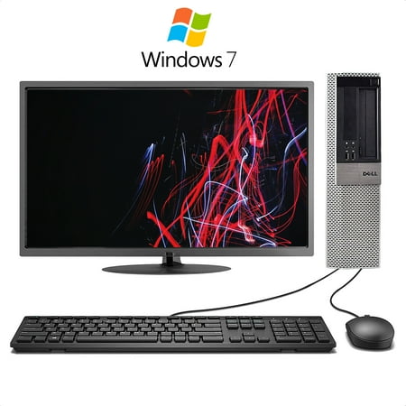 Pre-Owned Dell OptiPlex 3020 Desktop Computer Tower Windows 7 Pro Intel Core i5 Processor 16GB RAM 3TB HDD with 19" Monitor Wi-Fi and Keyboard, Mouse - Used Desktop PC