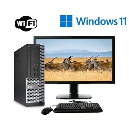 Dell OptiPlex 3020 Desktop Slim Computer SFF Intel Quad-Core i5 3.20GHz with Windows 7 Professional 16GB Memory 500GB Hard Drive PC with 17" LCD Monitor