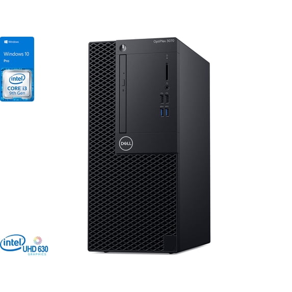 Dell OptiPlex 3070 Desktop, Intel Core i3-9100 Upto 4.2GHz, 16GB RAM, 256GB SSD, DVDRW, HDMI, DisplayPort, Card Reader, Wi-Fi, Bluetooth, Windows 10 Pro