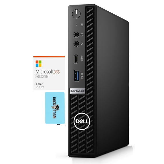 Dell OptiPlex 5090 Home/Business Mini Desktop (Intel i5-10500T 6-Core, Intel UHD 630, 16GB RAM, 1TB PCIe SSD + 2TB HDD (2.5), USB 3.2, Display Port, Win 10 Pro) with Microsoft 365 Personal , Hub