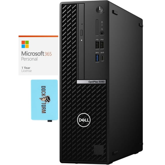 Dell OptiPlex 5090 SFF Home/Business Mini Desktop (Intel i5-10505 6-Core, Intel UHD 630, 32GB RAM, 256GB PCIe SSD + 2TB HDD (3.5), Win 10 Pro) with Microsoft 365 Personal , Dockztorm Hub