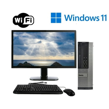 Pre-Owned Dell OptiPlex 7010 Desktop Computer OptiPlex Tower Core i3 Processor 8GB Memory 2TB Hard Drive DVD Wi-fi with a 19" LCD Monitor - Used PC Windows 11