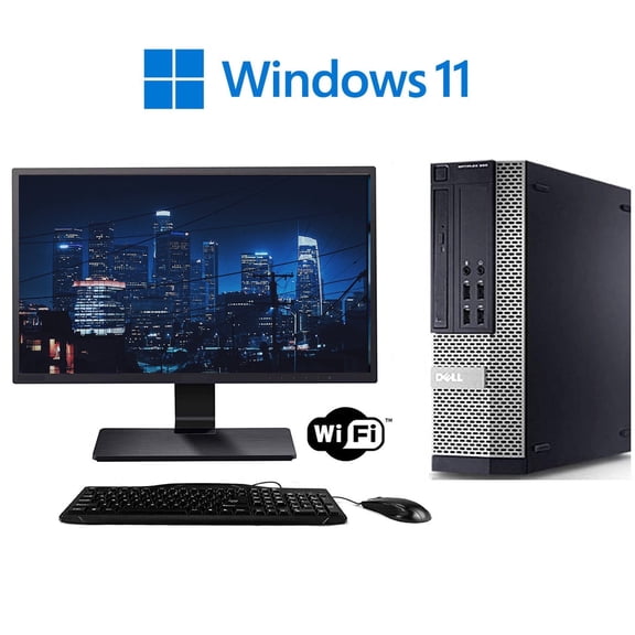 Pre-Owned Dell OptiPlex 7010 Windows 11 Pro Desktop Computer Intel Core i5 3.1GHz Processor 8GB RAM 2TB HD Wifi with a 19" Monitor Keyboard and Mouse - Used PC with a 1 Year Warranty