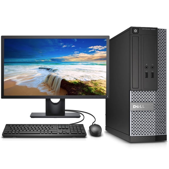 Pre-Owned Dell OptiPlex 7010 Windows 11 Pro Desktop PC Computer With a Intel i5 Processor 3.0GHz Processor 16GB of Ram 1TB Hard Drive DVD and Wifi with 19" LCD Monitor - Used