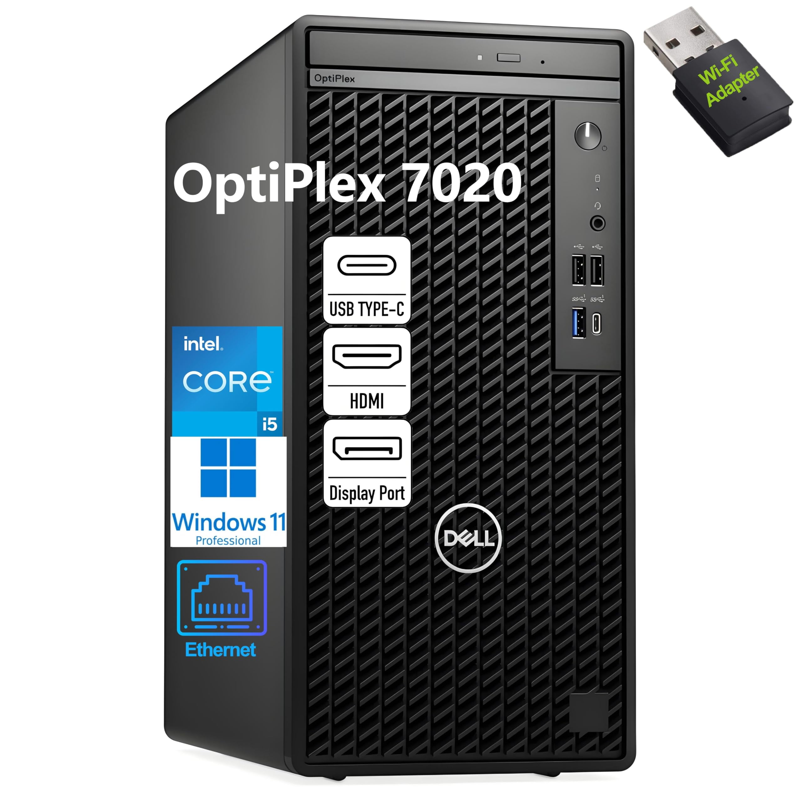 Dell OptiPlex 7020 Tower Számítógép Intel Core I7 4790 3,6 GHz, 8 GB Ram 256 Gb Ssd Intel Hd Dvd Rw El Kulcs Windows 10 Pro