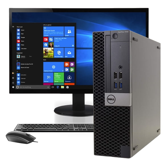 Restored Dell OptiPlex 7040 Small Business PC, 22" LCD Monitor, Gen 6 Core i5-6500, 8GB DDR4 RAM, 500GB, Windows 10 Pro, Desktop Computer, HDMI, 2 Displayport