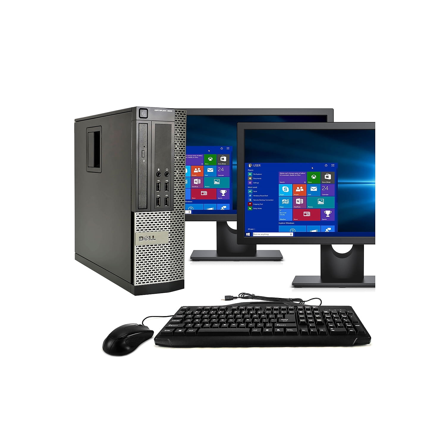 Intel Monitor Computer Dell OptiPlex 790 Desktop Computer with Dual 19