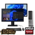 thumbnail image 1 of Pre-Owned Dell OptiPlex Gaming Computer PC, Intel i5 Quad Core Gen 3, with AMD Radeon Graphics, 22" Dual, 8GB DDR3 RAM, 128GB SSD + 1TB HDD, WiFi, Windows 11 (League of Legends Ready), 1 of 1