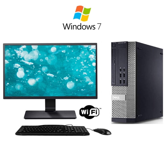 Restored Dell Optiplex 3020 Desktop Tower Computer, Intel Core i3, 16GB RAM, 500GB HD, DVD-ROM, Windows 7 Pro 64Bit, Black with Monitor Not Included Monitor (Refurbished)