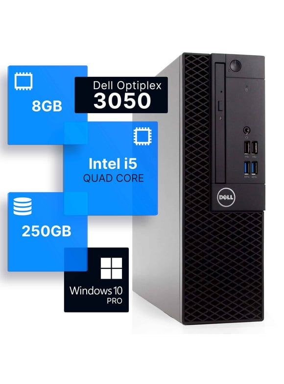 Dell Optiplex 3050 Desktop Computer | Quad Intel i5 (3.2) | 8GB DDR4 RAM | 250GB SSD Solid State | Windows 10 Professional | Home or Office PC