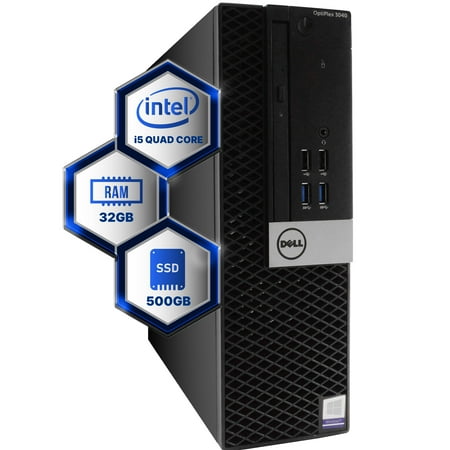 Dell Optiplex 5040 Desktop Computer | Quad Core Intel i5 (3.2) | 32GB DDR3 RAM | 500GB SSD Solid State | Windows 10 Professional | Home or Office PC