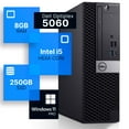 thumbnail image 1 of Restored Dell Optiplex 5060 Desktop Computer Hexa Core Intel i5 (3.2) 8GB DDR4 RAM 250GB SSD Solid State Windows 11 Professional Home or Office PC (Refurbished), 1 of 5