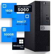 Dell Optiplex 5060 Desktop 16GB 500GB SSD Core  i7-8700 3.4GHz WIN11P, Black Used
