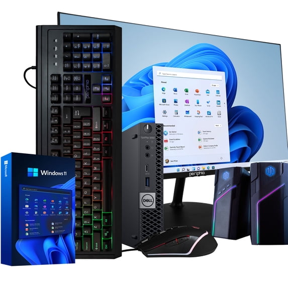 Pre-Owned Dell Optiplex 5060 Mini Desktop Computer Package | 8th Gen Intel Core i5-8500T 3.2GHz | 16GB RAM | 512GB SSD and 1TB HDD | Windows 11 Pro | NEW 24 Monitor | Mouse & Keyboard | Speakers